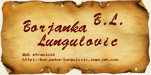 Borjanka Lungulović vizit kartica